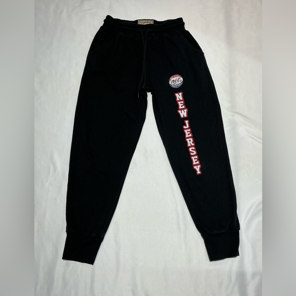 Vintage Mitchell & Ness‎ New Jersey Nets Sweatpants Mens Black Small Basketball